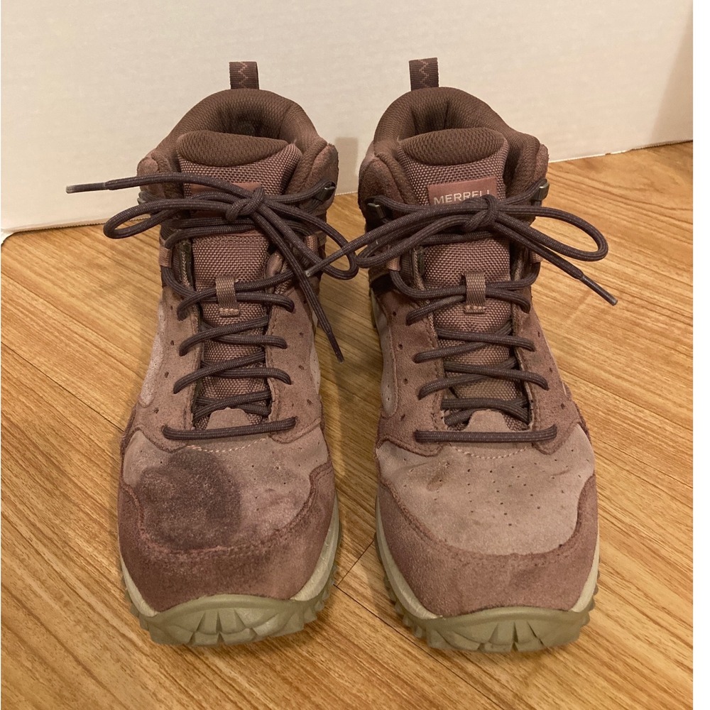 Merrell Womens 10 Wildwood Mid Lace Up Hiking Boots Mauve Gorpcore FLAW